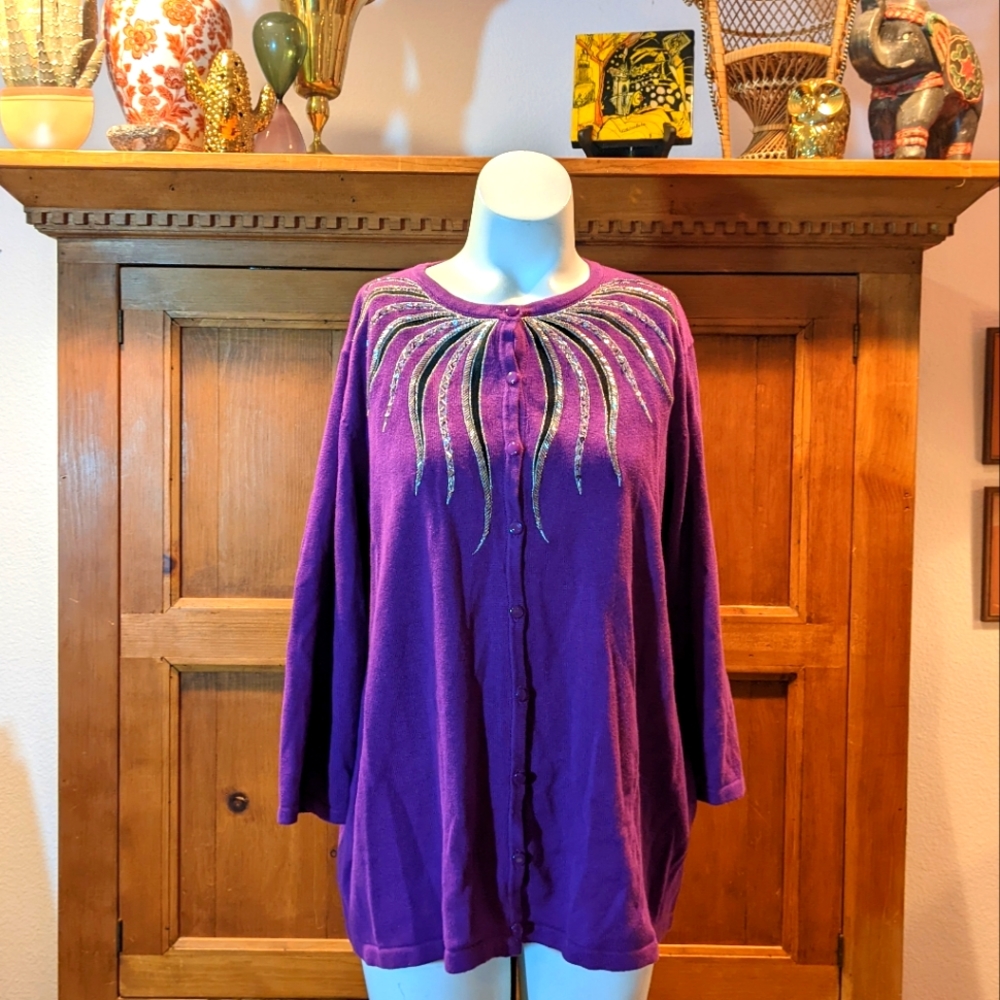 VTG Bob Mackie Beaded Sweater